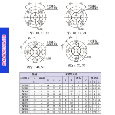 替進(jìn)口 法蘭直線精密傳動(dòng)滾珠花鍵副BSLF008螺母