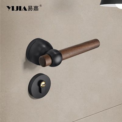 新中式胡桃木門鎖極簡室內臥室門鎖房間門木門鎖磁吸靜音鎖門鎖具