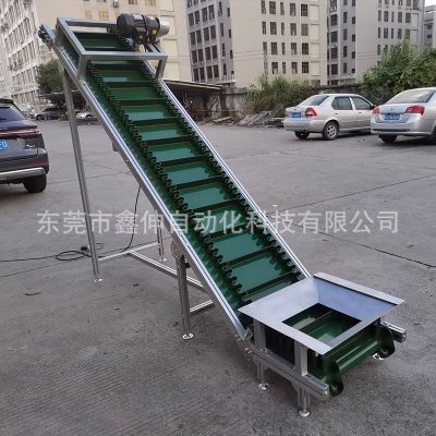 爬坡皮帶輸送機 顆粒物料輸送線卸貨上料提升機皮帶線食品傳送機