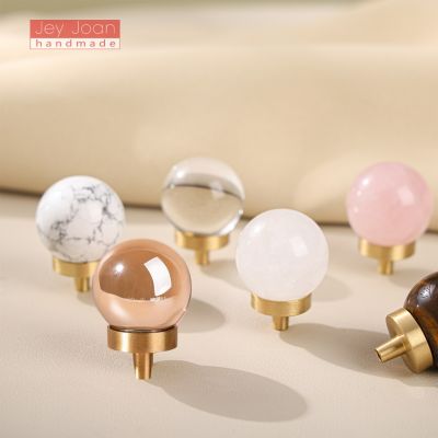 天然水晶拉手輕奢金色銅把手衣柜門鞋柜抽屜黃銅水晶圓球拉手
