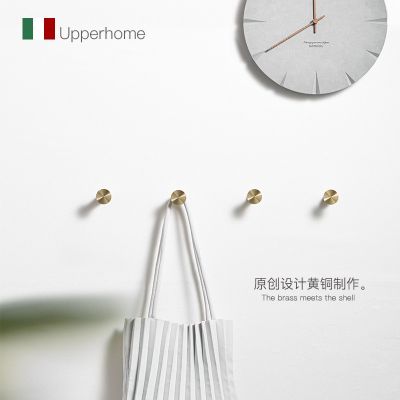 奕居黃銅掛鉤衛(wèi)生間浴室玄關壁掛創(chuàng)意掛衣鉤北歐黃銅裝飾衣帽鉤