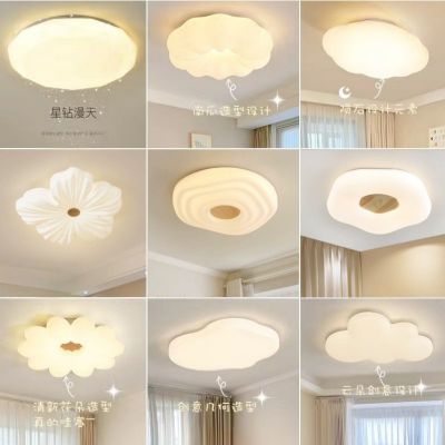 廣東中山燈具溫馨浪漫兒童房臥室燈原木奶油風(fēng)花朵主臥房間吸頂燈