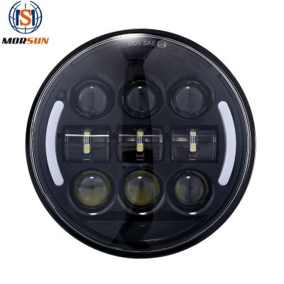 承光電子 5.75寸哈雷led摩托車大燈 45W前大燈機車改裝雙色前照燈