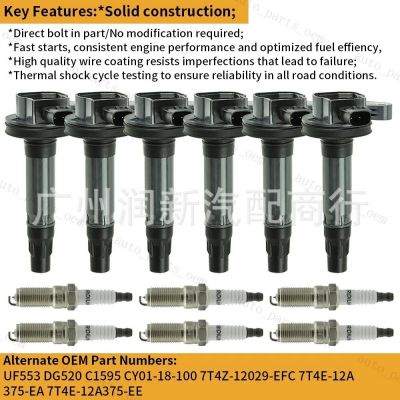 6 件 UF553 點火線圈和真銥火花塞適用于 11-16 款福特 Edge 3.5L