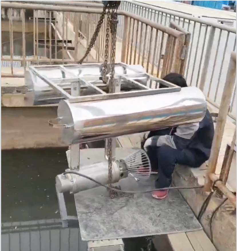 推流曝氣機北京現場工作圖片01